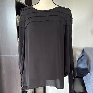 Ann Taylor Loft Women’s Size M Black 3/4 Sleeve Sheer Top